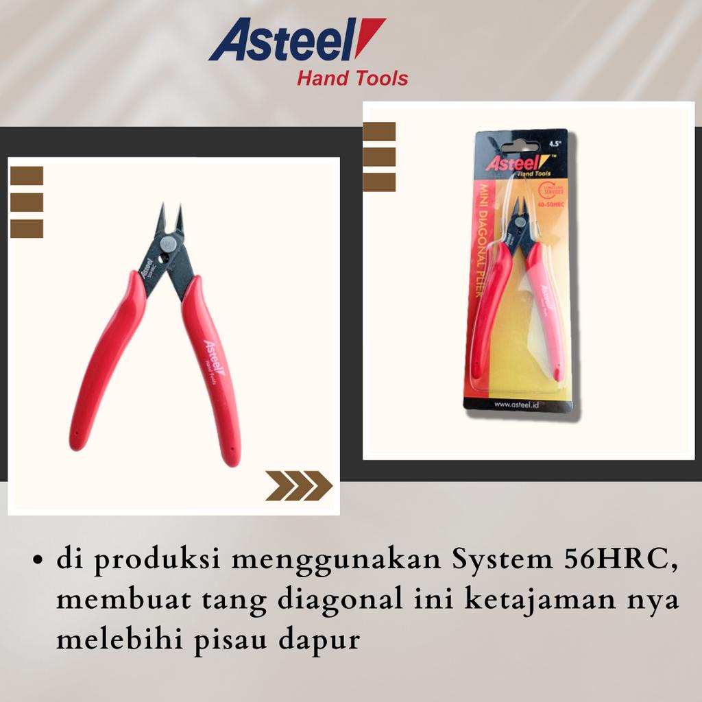 ASTEEL Tang potong kawat, Tang potong kabel  - Wire Cutter Nipper Mini Plier 4.5 inch 56HRC -  Mini diagonal pliers Tang potong kawat kabel serbaguna murah berkualitas.