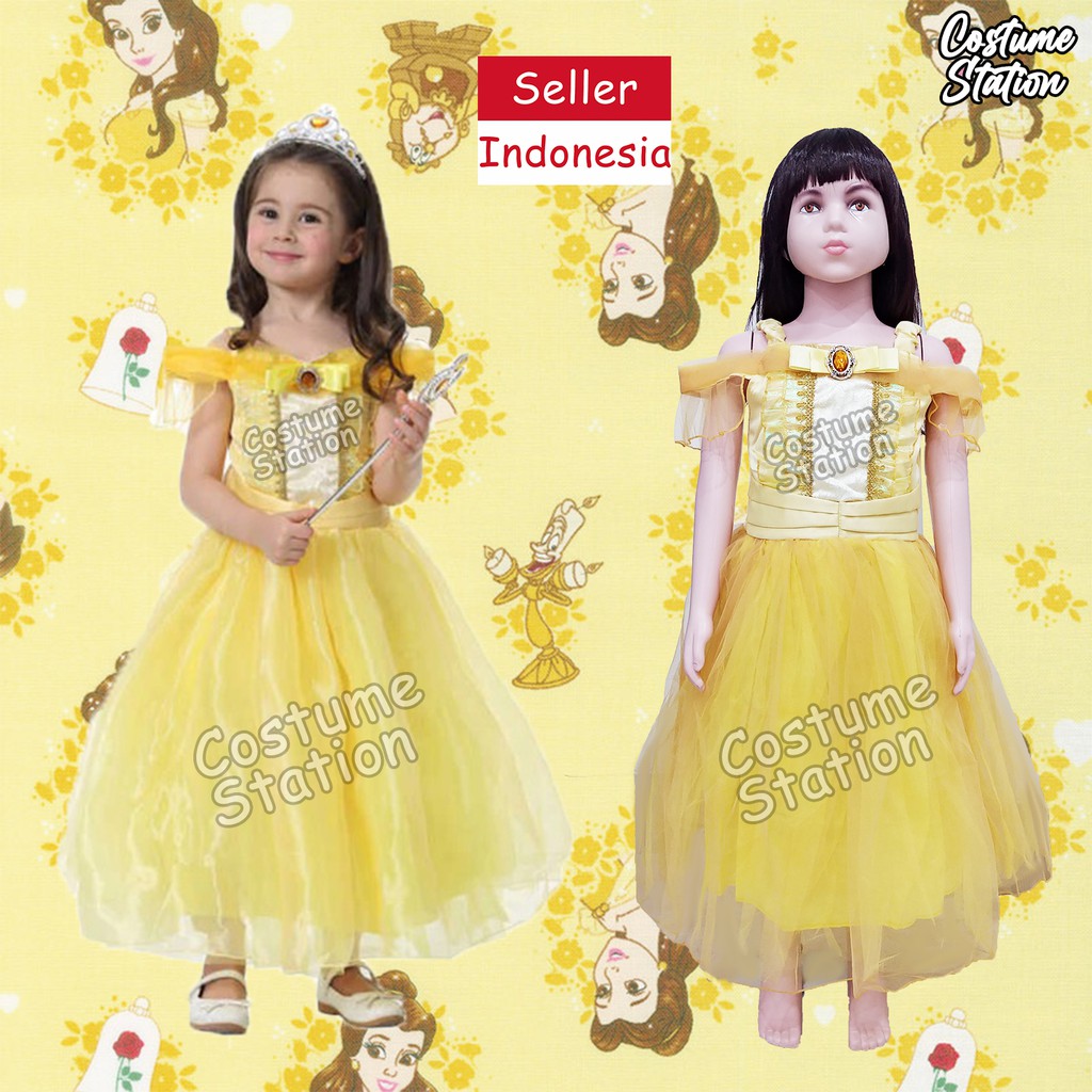 Kostum Putri Belle / Costume Disney Princess Belle anak perempuan