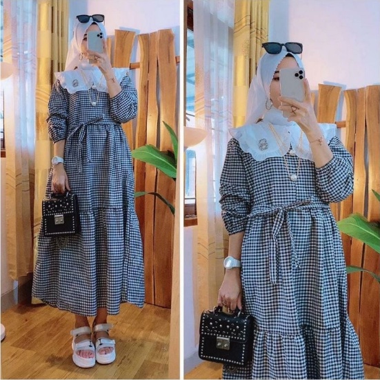 Gamis Anak Remaja Muslim Modis Kekinian Terbaru 2022 Dress None Kotak Anak Tanggung Kotak Usia 11 12