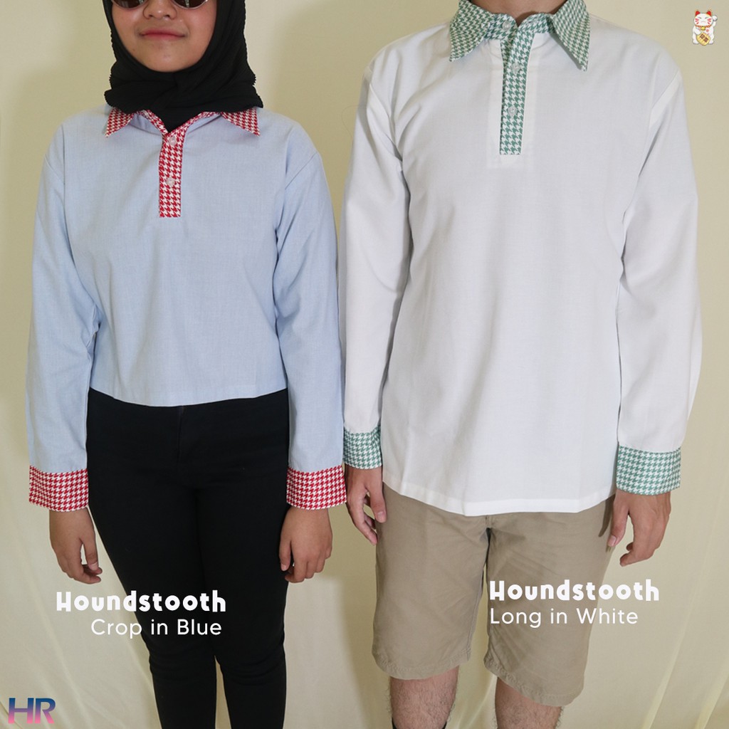 Kemeja Polo / Crop / Couple - Houndstooth shirt