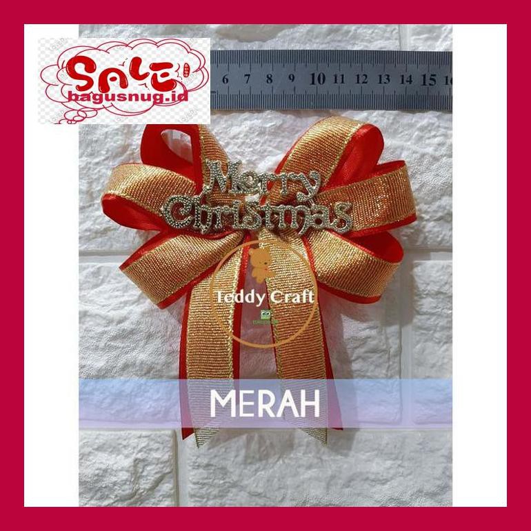 

Perlengkapan Natal Nugy- Pita Parcel Natal Merry Christmas Pita Kado Hias Hampers Bingkisan - Merah