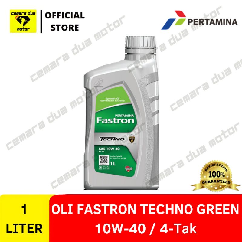 OLI FASTRON TECHNO 10W-4O GREEN SUPER PROTECTION & DURABILITY 1 LITER 1000ML OLI FASTRON HIJAU OLI M