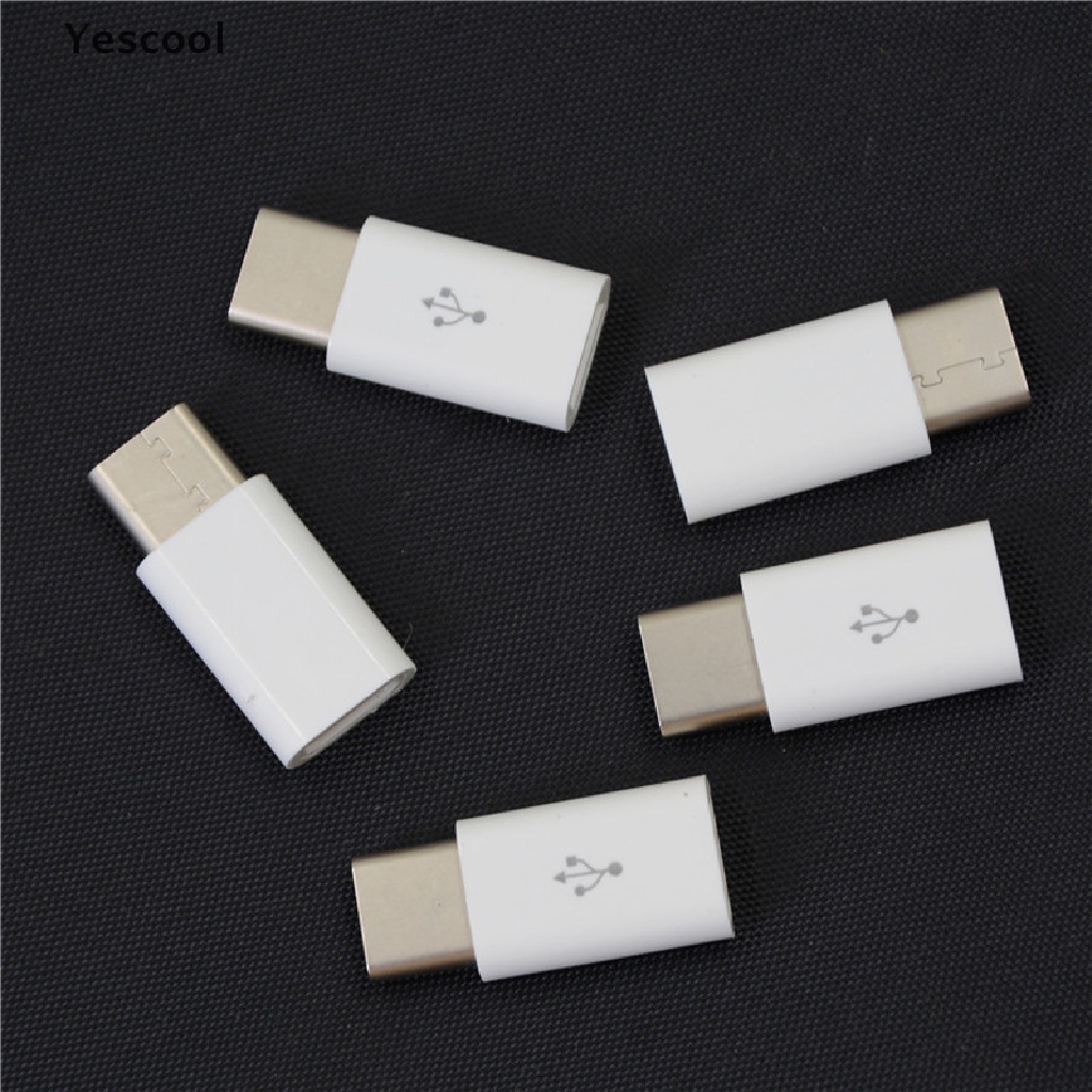 Yescool 5pcs Adapter Konverter USB 3.1 Tipe-C Male Ke Micro USB 3.1