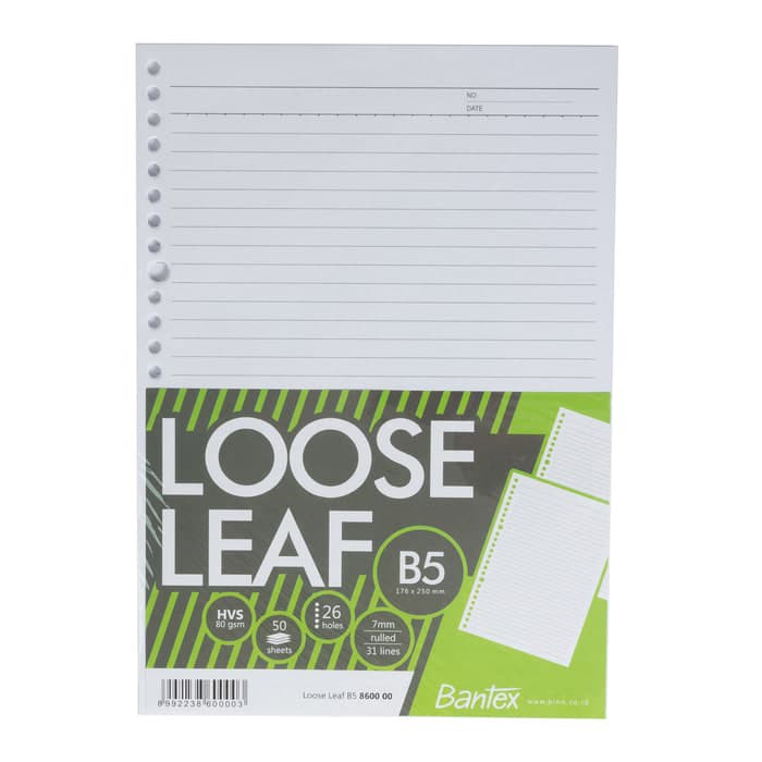 Jual Kertas Note Isi Kertas Binder Kertas File Loose Leaf Paper Bantex B Hole Gsm