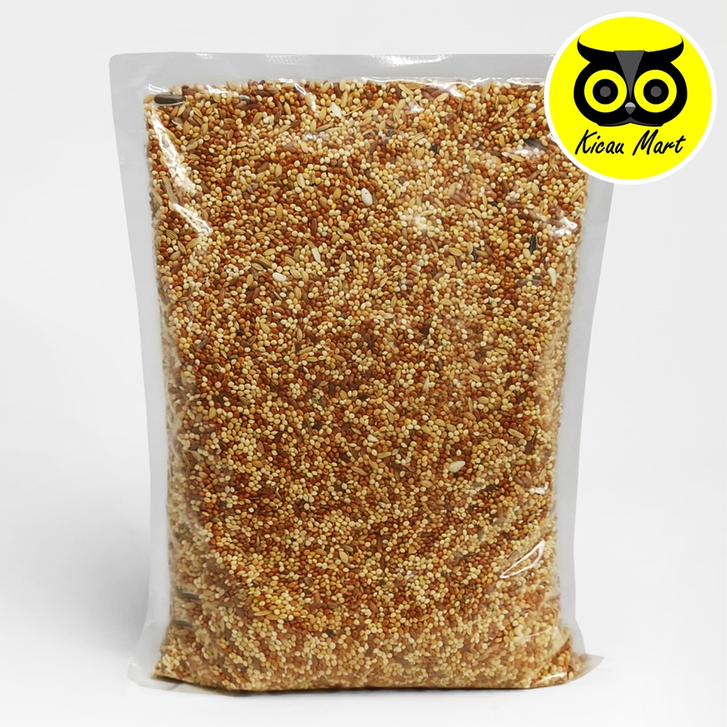 PAKAN KEMBANG BIAK R-FARM JAYA 1 KG MILET CAMPUR MAKANAN TERNAK BURUNG LOVEBIRD FINCH PARROT BIJI MILLET KUACI CANARY SEED PAKAN MAKANAN BURUNG PARKIT SUN CONURE FALK LOVE BIRD