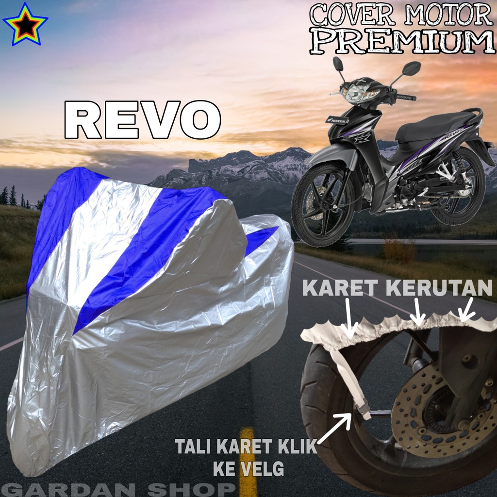 Sarung Motor REVO Silver BIRU Body Cover Penutup Motor Revo PREMIUM