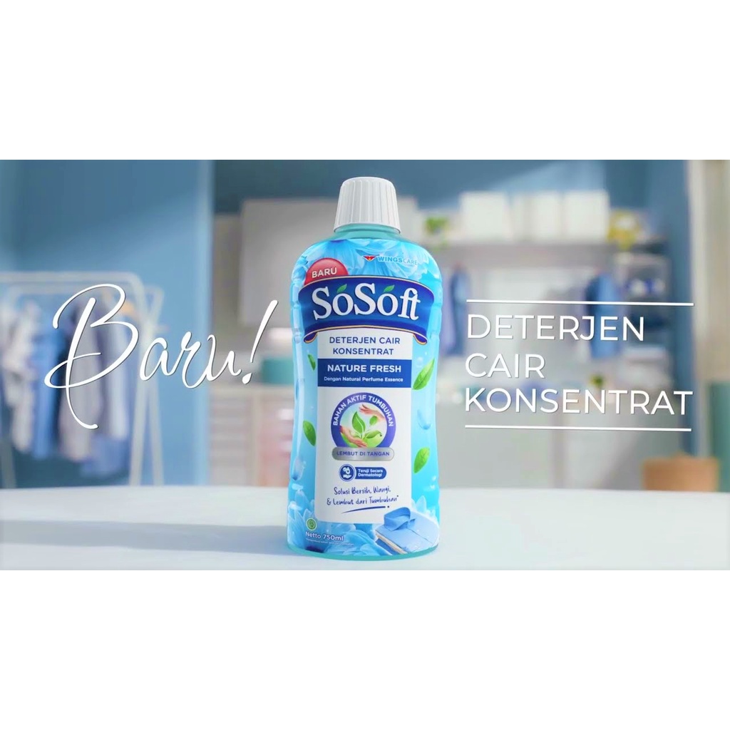 (PROMO) SoSoft Detergen Cair 700 ML Nature Fresh / Sweet Bouquet SoSoft Botol 700ML so soft liquid detergent sosoft deterjen cair sosoft biru sosoft pink