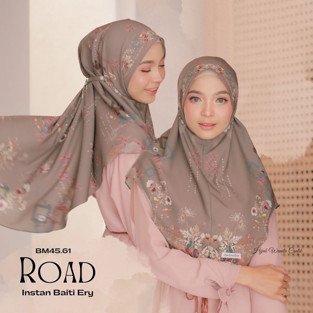 Hijabwanitacantik - Instan Baiti Ery BM45.61 ROAD | Hijab Instan Bergo | Jilbab Instan Motif Printing Premium