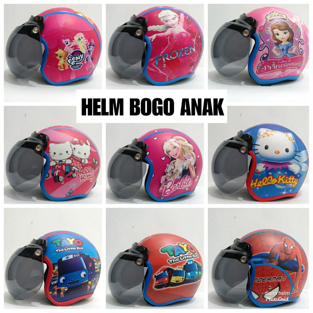 Helm Bogo anak karakter Aironman, Helm Bogo Anak Motif Ultra enak, Helm Bogo Anak Motif Laki-laki