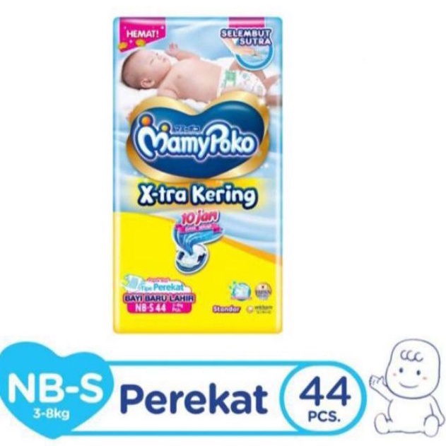 Perekat  Mamypoko X-tra Kering NB-S44 Bayi Baru Lahir Pempers Mamypoko NB-S