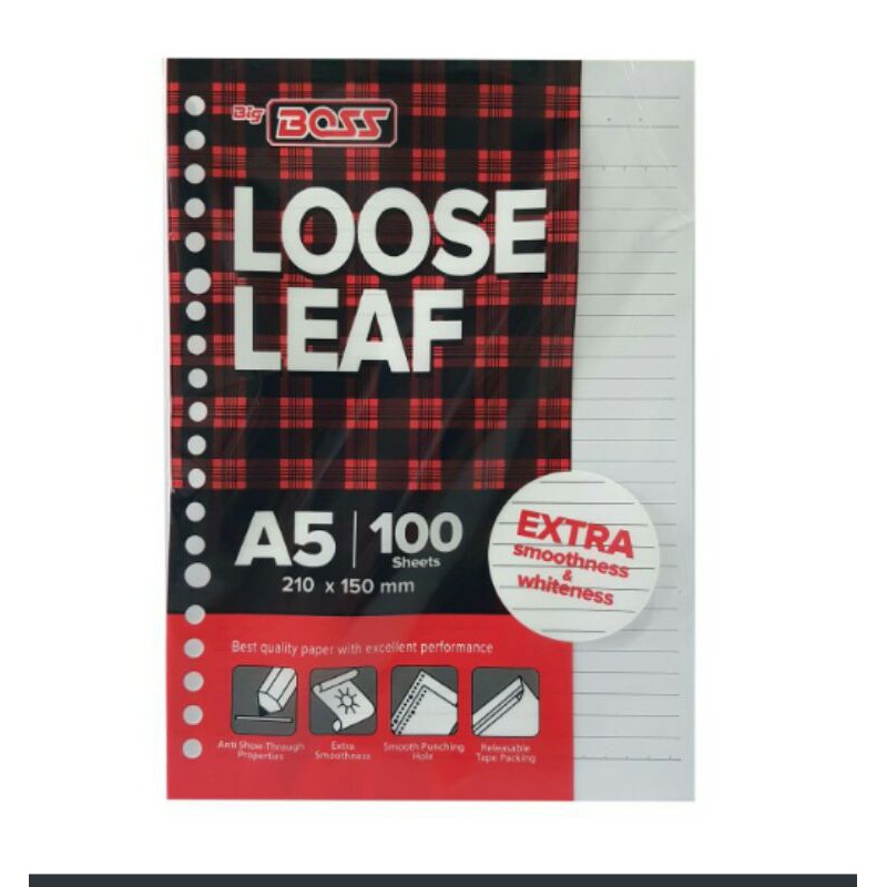 

Loose Leaf A5 bergaris isi 100 sheet