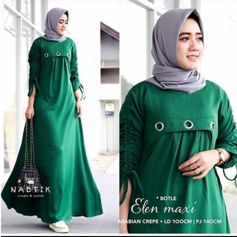 Elen maxi dress baju gamis fashion muslim remaja wanita