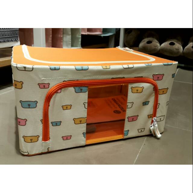 MINISO Bear storage box medium. 2wrn. Ada kerangka besi. Kotak penyimpanan miniso murah ready sby