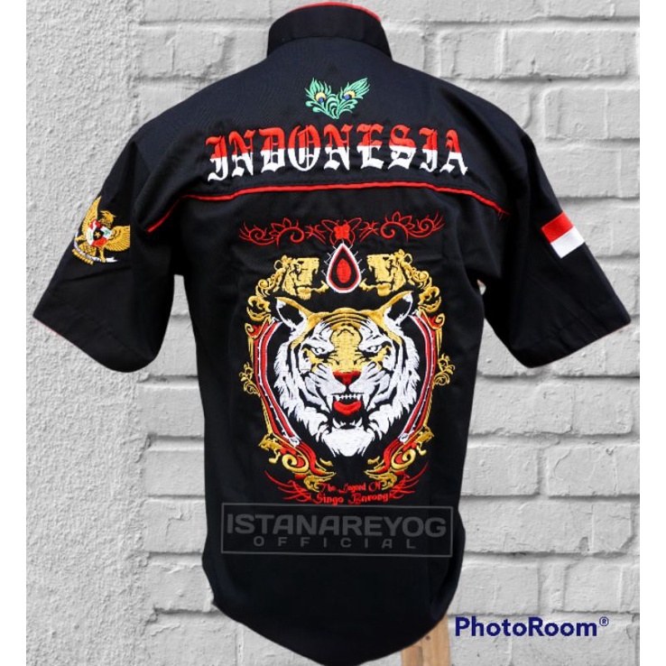 HEM REOG BORDIR MACAN / KEMEJA REOG BORDIR / PENADON BORDIR / KAOS BUDAYA