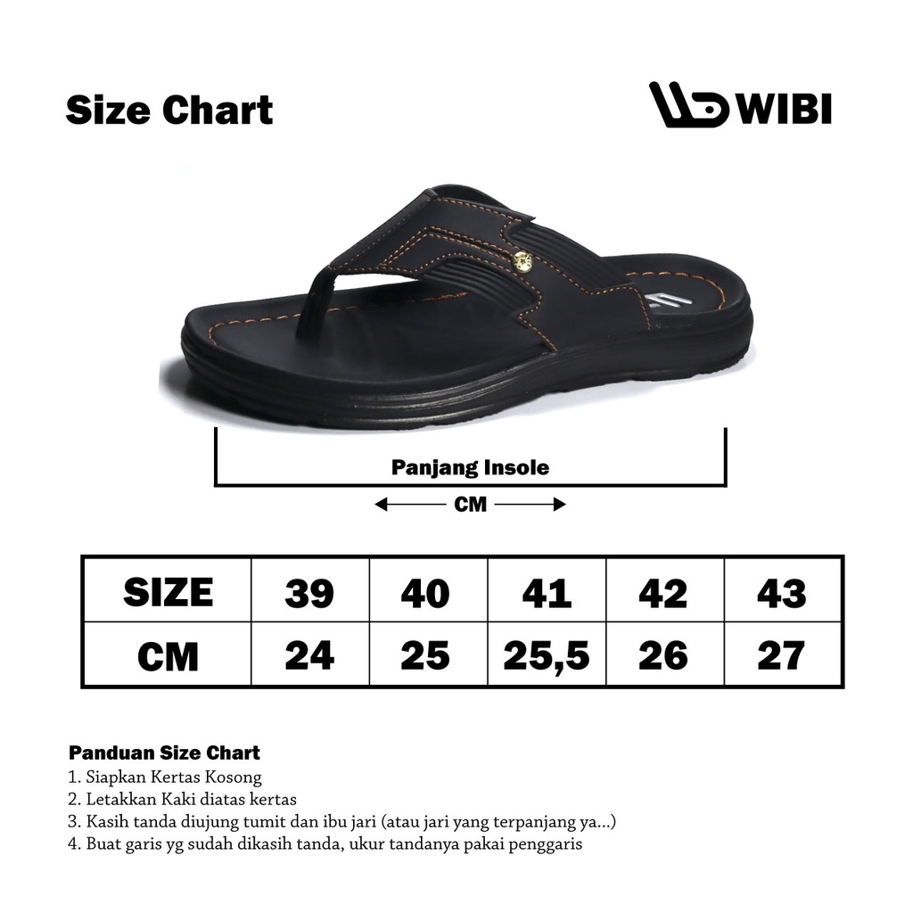 AFLAH X WIBI Sandal Pria Japit Kulit Distro Coklat Tua Hitam Mocca S02