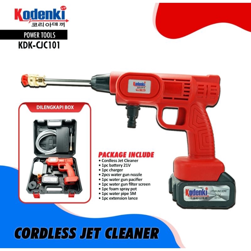 kodenki alat cuci mobil baterai / cordless jet cleaner kodenki