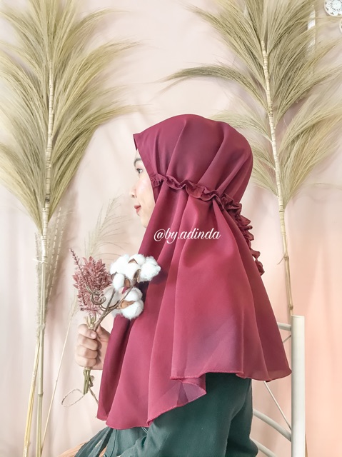Jilbab Maryam TALI KRIWIL Reborn Bergo Maryam Aisyah Non Pet Hijab instant