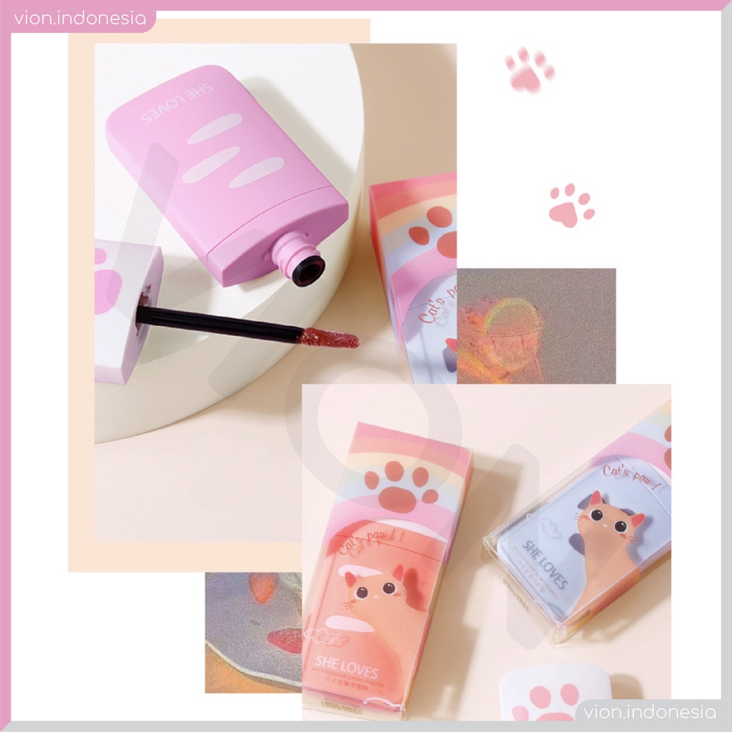 SHE LOVES Macaroon Cat's Paw Lip Gloss Cute Colorful Lipstik Lucu Unik Original Sheloves TB-140 SL005