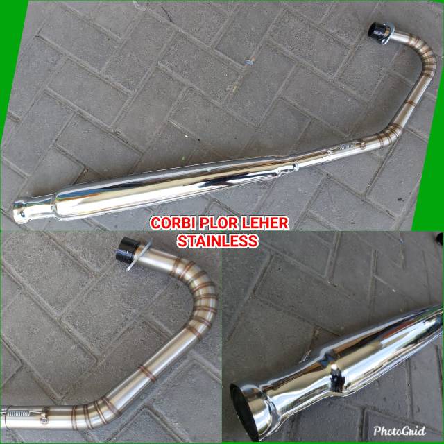 KNALPOT CORBI PLOR LEHER STAINLESS PNP HONDA GL MP TIGER
