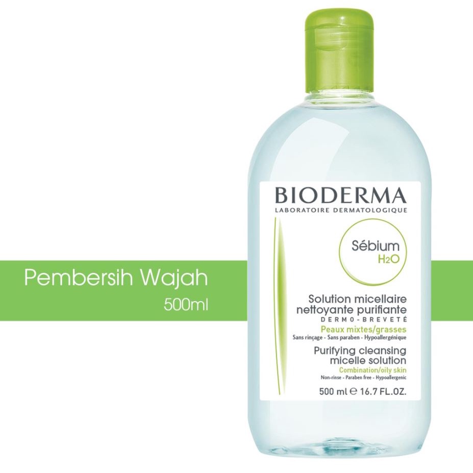 BIODERMA SEBIUM H2O 500ML MICELLAR WATER PEMBERSIH WAJAH