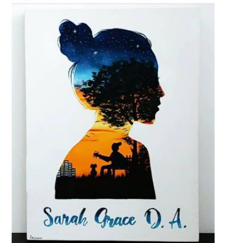 LukisanSiluet/custom bahan kanvas ukuran besar