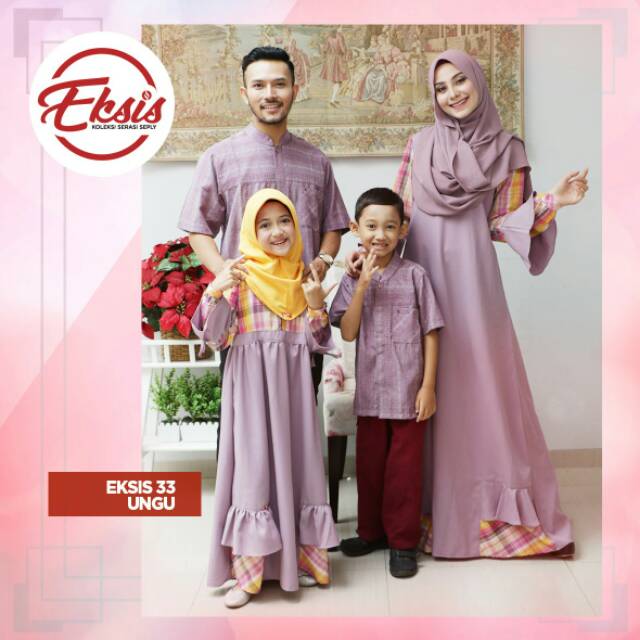 Seply Eksis 33 - Baju Muslim Couple Sarimbit Keluarga Family Series Hijab Fashion Keluarga Sarimbit