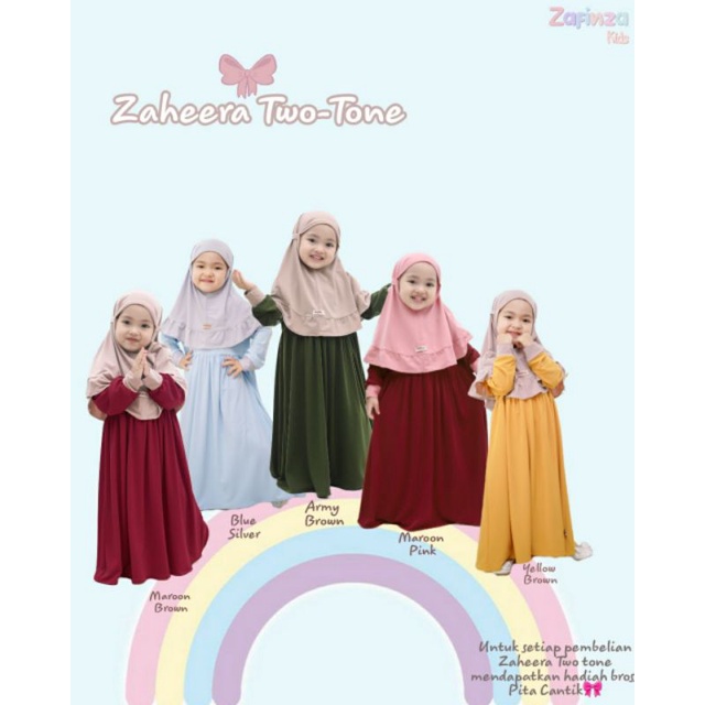 GAMIS ZAHEERA TWO TONE ORI ZAFINZA KIDS