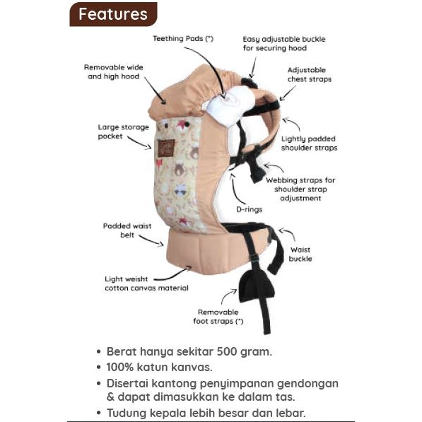 Cuddle Me Lite Carrier Gendongan Bayi Ergonomis SSC Original Motif Cuddleme Litecarrier