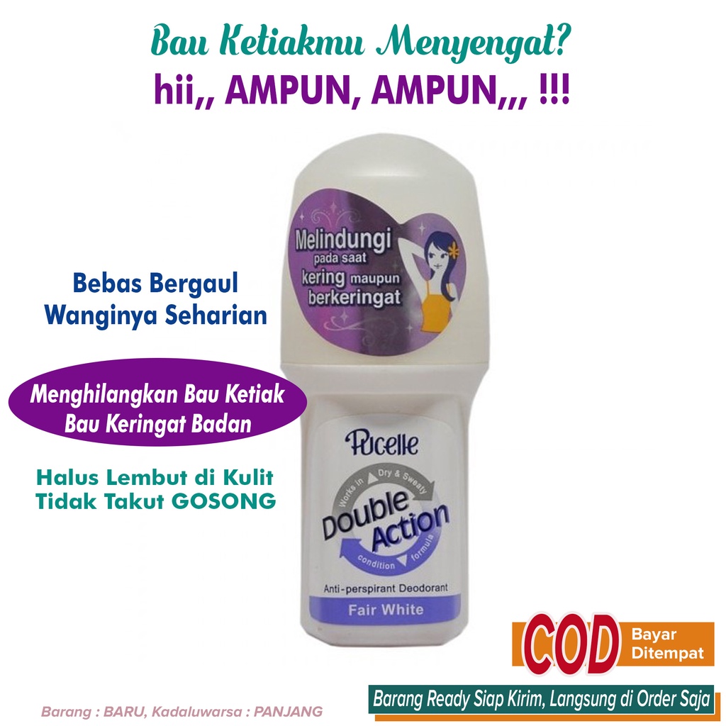 Pengurang keringat berlebih penyegar ketiak penghilang bau badan Pucelle Anti-Pespirant Deodorant F