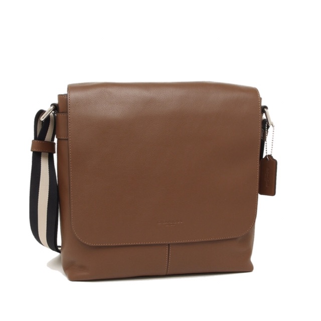 Tas kulit Pria Coach F28576 Charles Men Small Messenger Shoulder Crossbody Bag Saddle