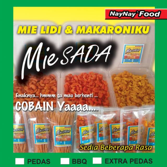

Mie Lidi/Mie Lidi pedas/Mie Lidi Kemasan Box 150gr/Mie lidi jajan jadul