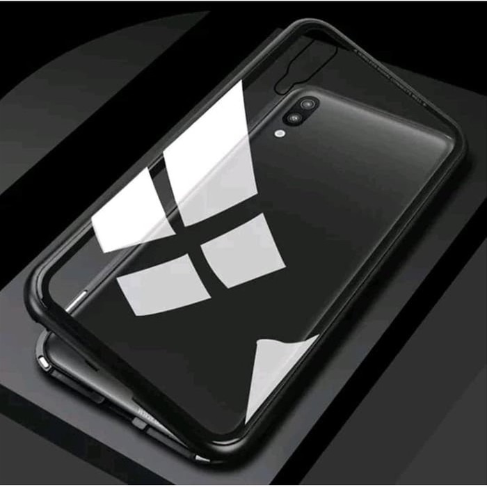 Samsung Galaxy A10 Luxury Magnetic Case Metal Glass Back Cover Casing