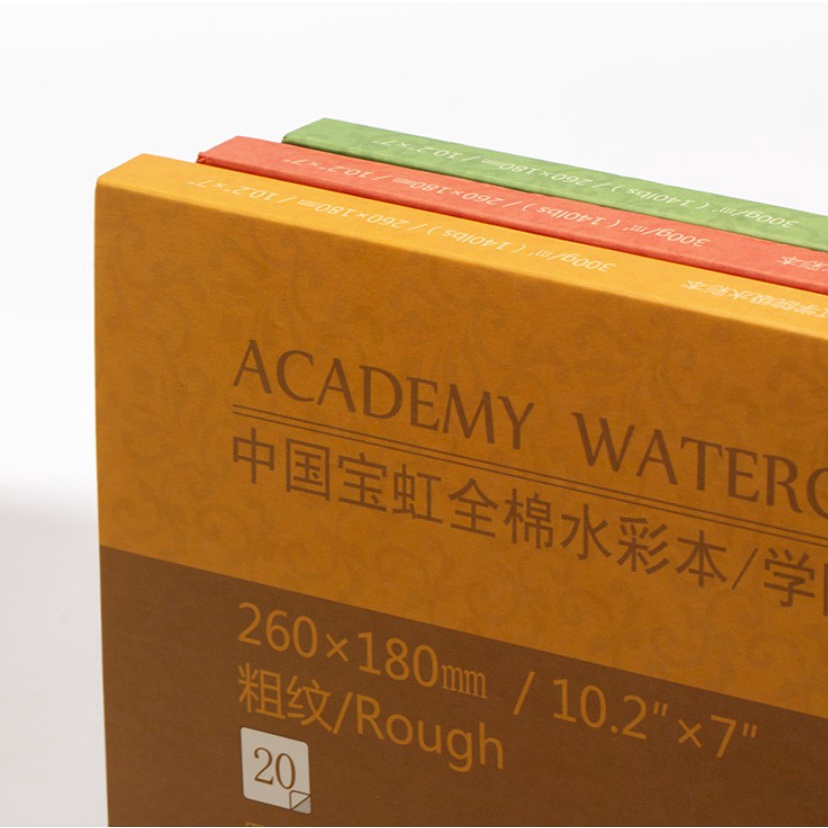 

Baohong Academy Watercolor Pad Rough Texture 300gsm 100% Cotton Free Lancet