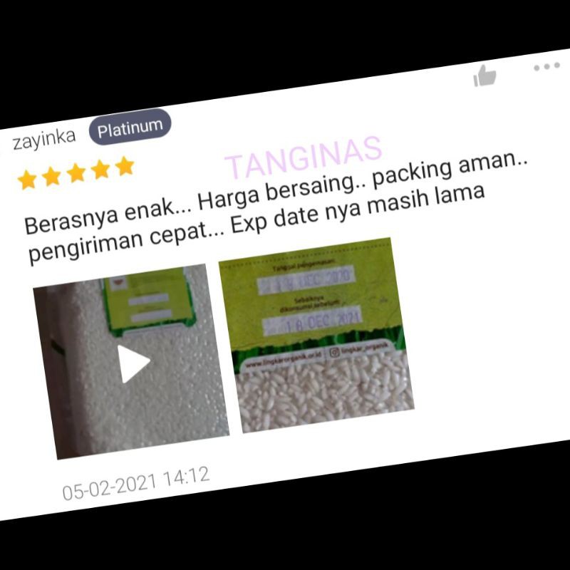 Beras Mentik Susu - Beras Menthik Putih - Beras Lingkar Organik - Beras MPASI | Kemasan Vakum 1 Kg | Putih MP Organik