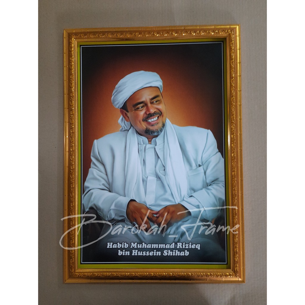 foto habib bingkai pigura foto habib dan ulama H.R.S A3+ BIRU