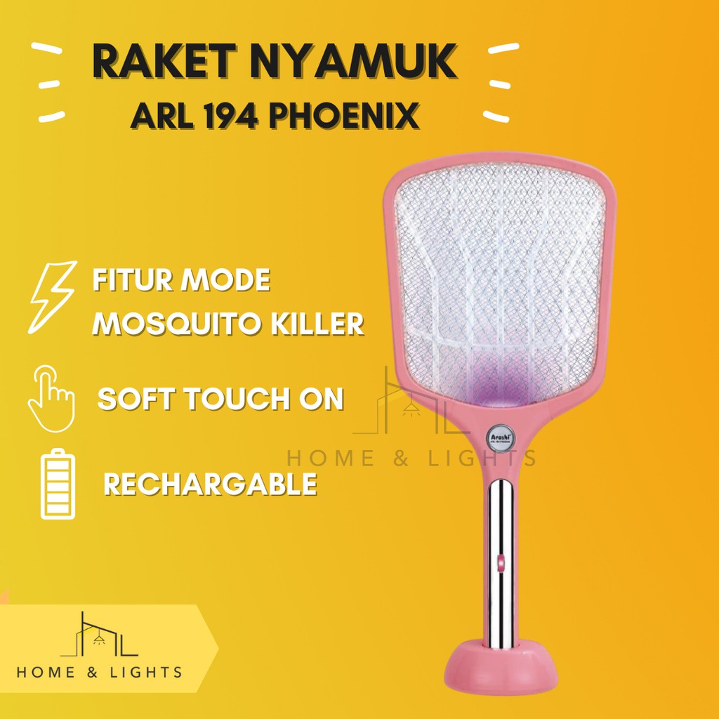 Raket Nyamuk Phoenix ARL 194 Rechargable with Mosquito Killer Mode