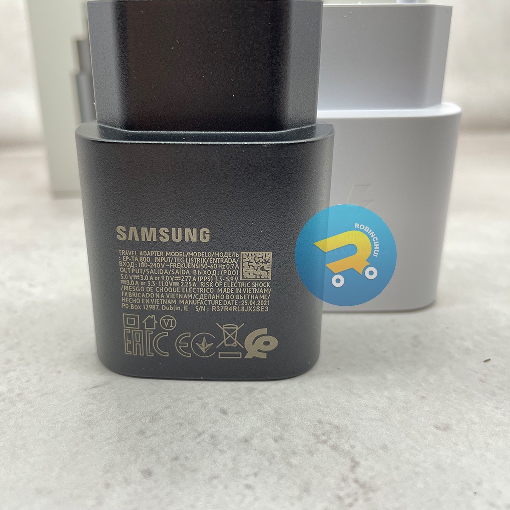 Charger Adaptor Samsung 25 Watt Type C Usb C Fast Charging Original Samsung - Adapter Samsung 25 Watt - Batok Samsung 25 Watt - Kepala Samsung Note10, A70, A80, S20, S20 Ultra, S20+, S21, S21+, S21 Ultra, S22, S22+, S22 Ultra, galaxy note 20, note 20+,