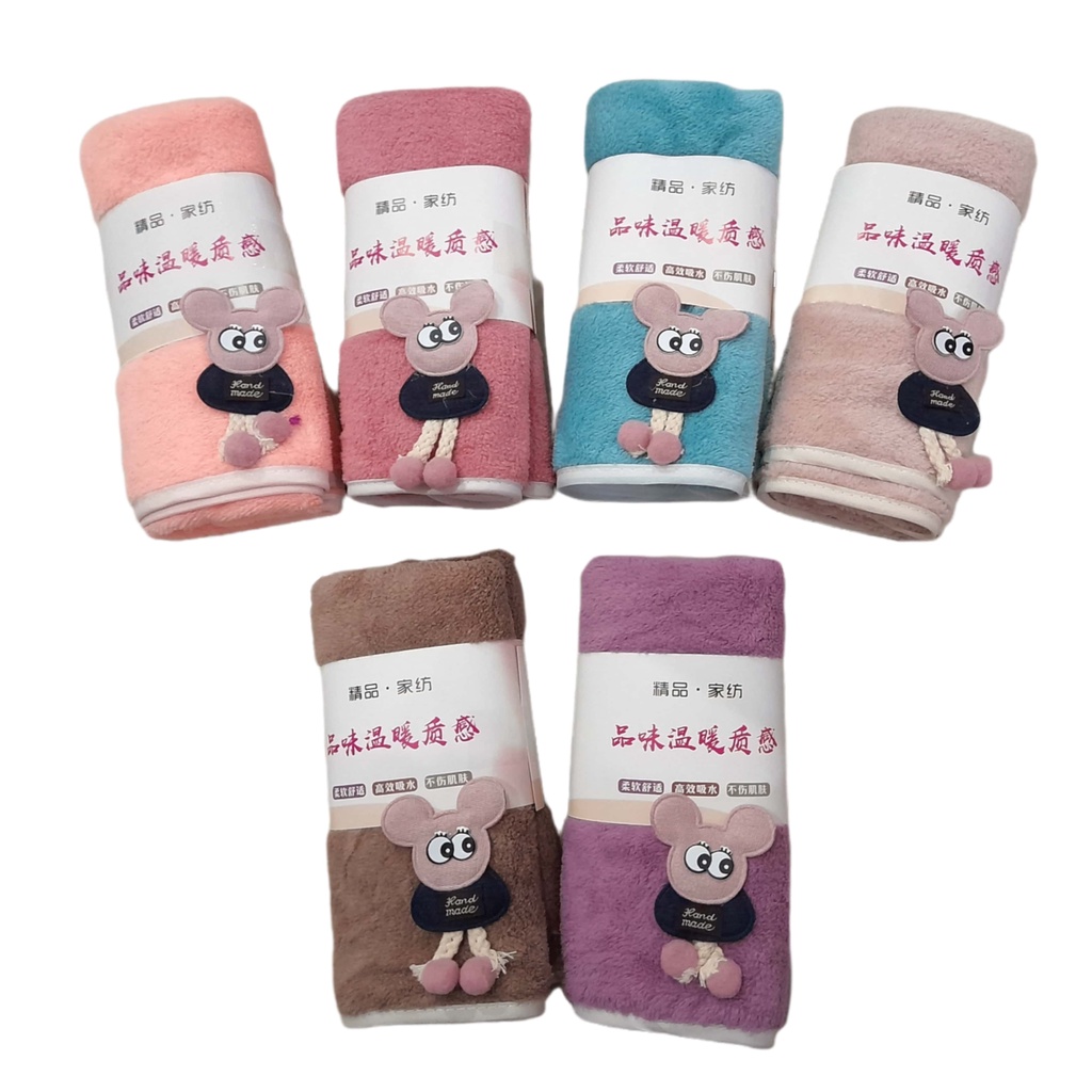 Handuk Anak Bayi Microfiber Bulu Kecil Uk 35x75 cm Motif Lucu