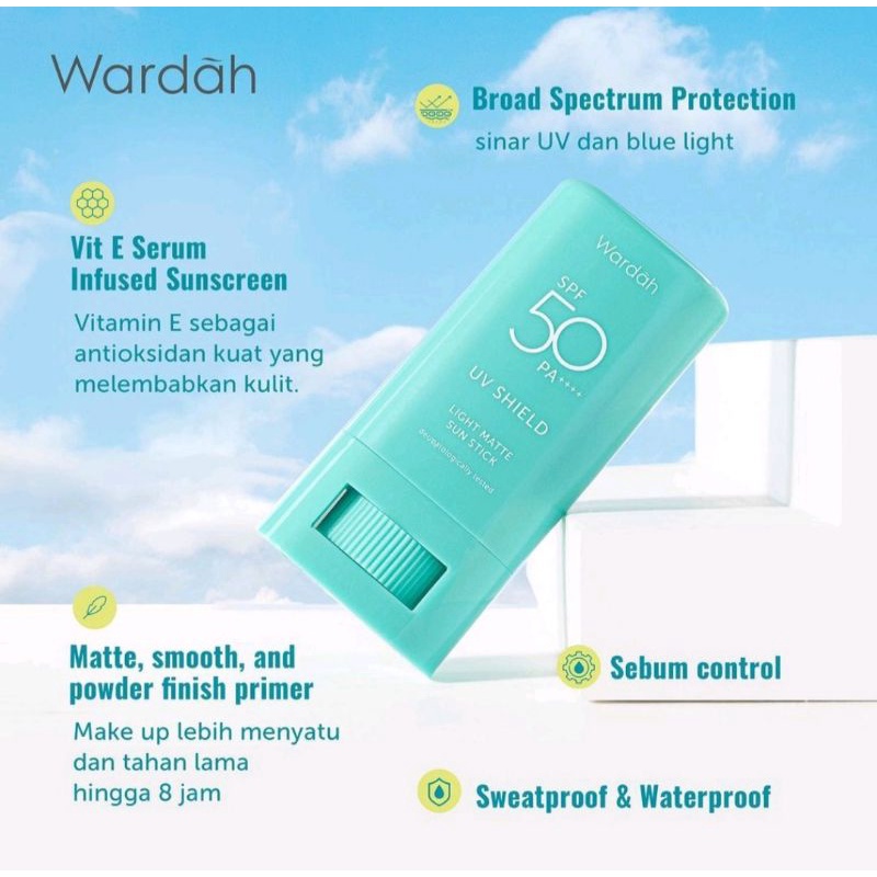 Wardah UV Shield Light Matte Sun Stick | Sunscreen Wardah New 3in1