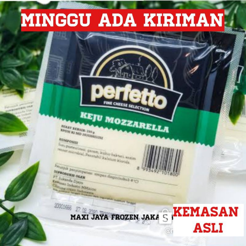 Keju Mozarella Perfetto KEMASAN ASLI 250gr Higienis / Mozzarella Cheese