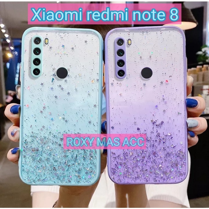 SOFTCASE ( XIAOMI REDMI NOTE 8 ) TERBARU CASE DOVE GLITER FUZE TRANSPARAN DENGAN KAMERA PROTEKSI, SO