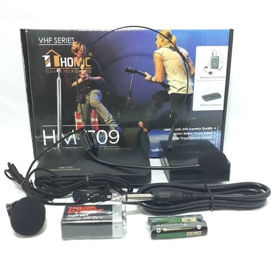 COD Mic Jepit / Microphone Wireless Homic HM 709 Clip On + Bando