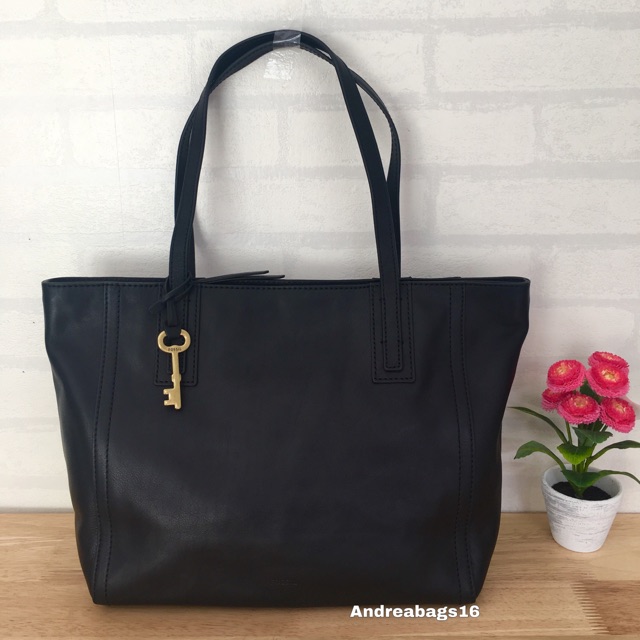Tas fossil emma tote black original bag