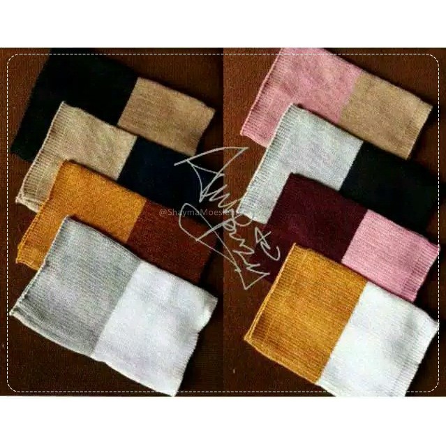 Bandana Rajut 2 Warna / Dalaman Kerudung / Inner Hijab