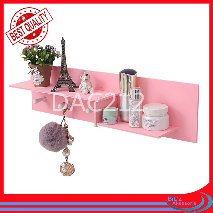 RKW4 Pajangan Dinding Rak Dinding Pink Vintage 3 hook gantungan Hiasan Dekorasi Ruang Rak Gantung