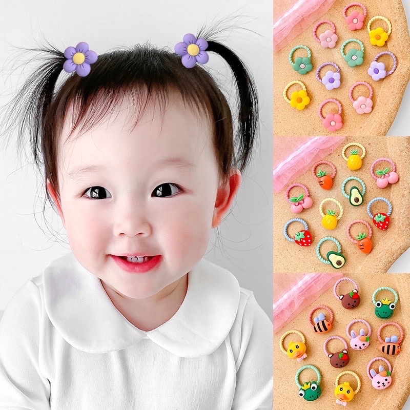 [Delunashop_ACC]HairBands Set 10Pcs Ikat Rambut Karakter ikat rambut Anak Wnaita Perempuan pita