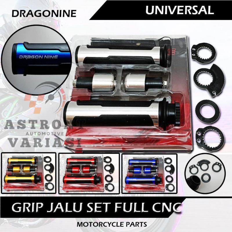 Handgrip Grip Jalu Barracuda Dragonine Satu Set Full CNC Handfat Universal Semua Motor Nmax Vario Beat Mx King Pcx Ninja