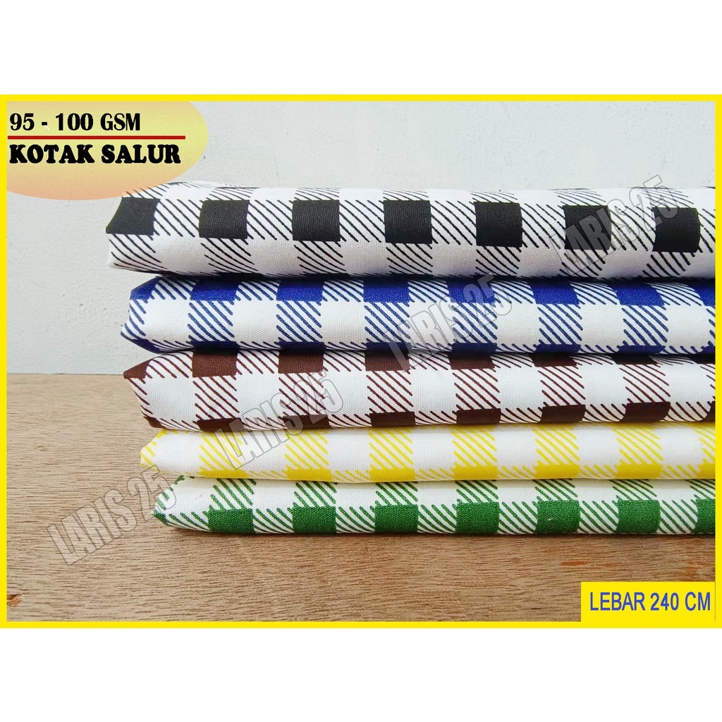 TERMURAH BAHAN KAIN MOTIF KOTAK SALUR TERLARIS KATUN MIKROTEX UTK SPREI GORDEN BEDCOVER BAJU PER 0,5M DAN 1M