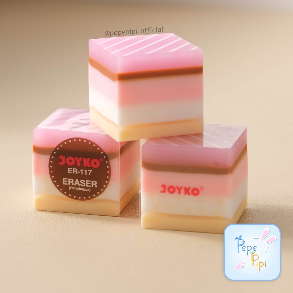 Penghapus Kue Lapis Joyko ER-117 Eraser Karet Setip Hapusan Bentuk Makanan Cake