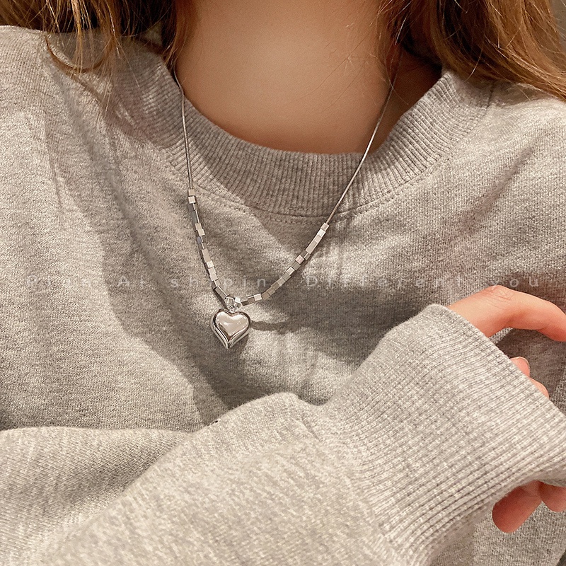 Kalung Rantai Clavicle Simple Trendy Warna Silver Untuk Wanita